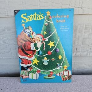 VTG Lowe 1960's Santa's Coloring Book Twas the Night Before Christmas Story